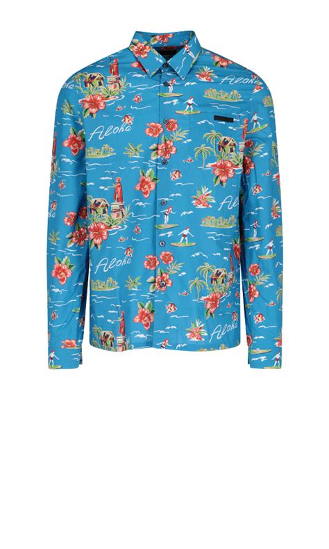 prada graphic shirt|prada hawaiian shirts.